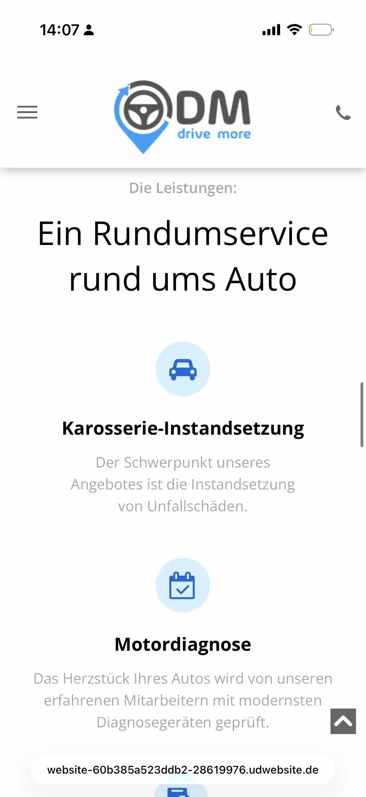 Leistungen & Services - Alte Website